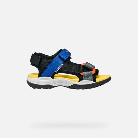 Sandals with straps BOREALIS   JUNIOR Black/Royal - image number 1 | GEOX