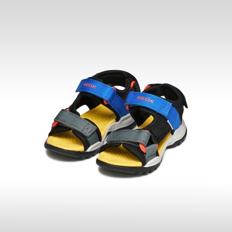 Sandals with straps BOREALIS   JUNIOR Black/Royal - image number 1 | GEOX