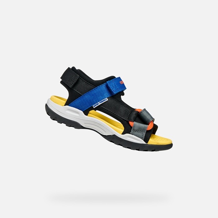 Sandals with straps BOREALIS   JUNIOR Black/Royal | GEOX
