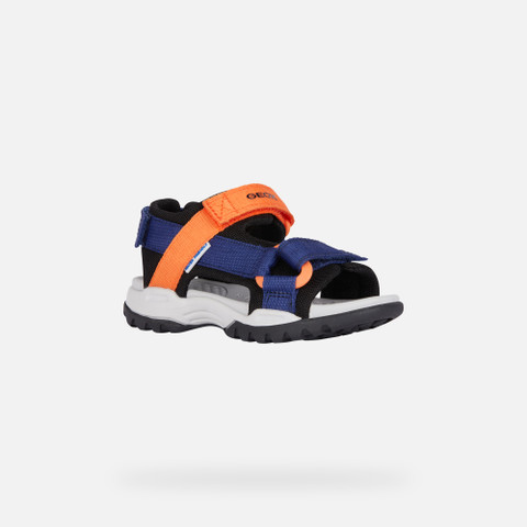 Sandals with straps BOREALIS JUNIOR Navy/Orange - image number 2 | GEOX