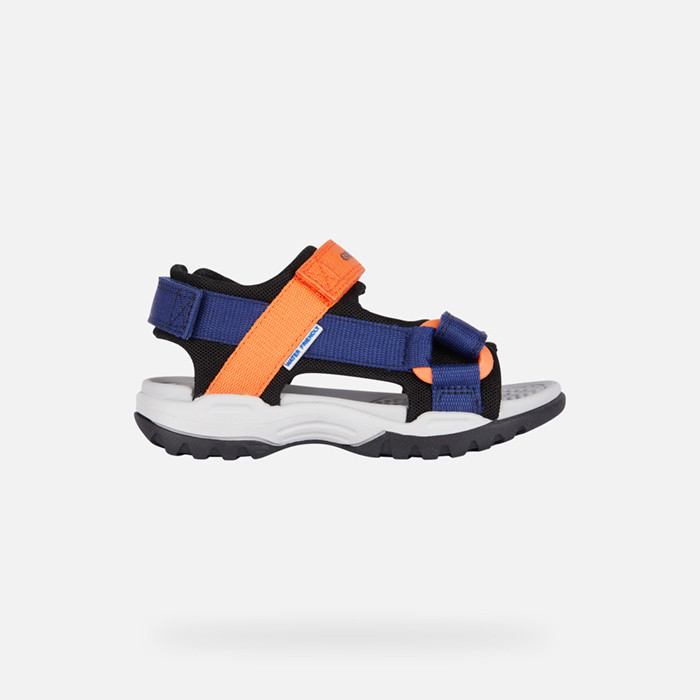 Sandals with straps BOREALIS   JUNIOR Navy/Orange | GEOX