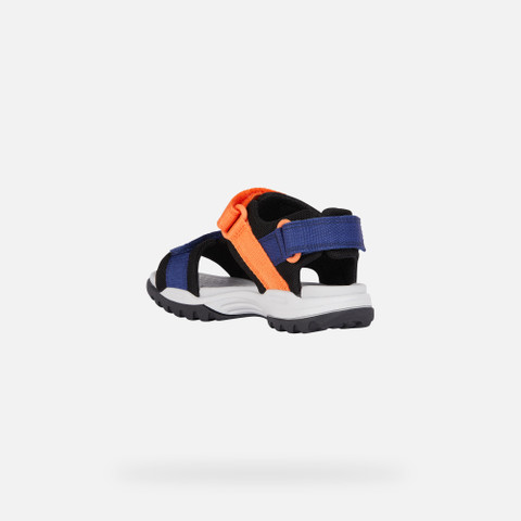 Sandals with straps BOREALIS JUNIOR Navy/Orange - image number 3 | GEOX