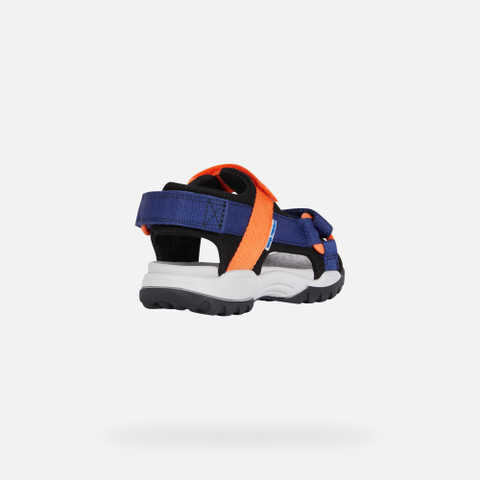 Sandals with straps BOREALIS JUNIOR Navy/Orange - image number 4 | GEOX