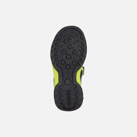 sandals with straps BOREALIS JUNIOR Military/Lime - image number 6 | GEOX