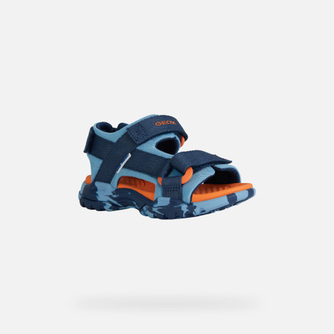 sandals with straps BOREALIS JUNIOR Light Blue/Navy - image number 2 | GEOX