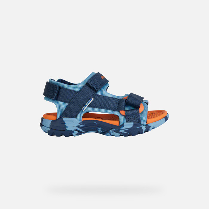 Sandales à scratch BOREALIS   JUNIOR Bleu clair/Bleu marine | GEOX