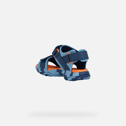 sandals with straps BOREALIS JUNIOR Light Blue/Navy - image number 3 | GEOX