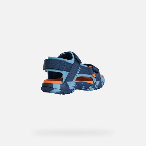 sandals with straps BOREALIS JUNIOR Light Blue/Navy - image number 4 | GEOX