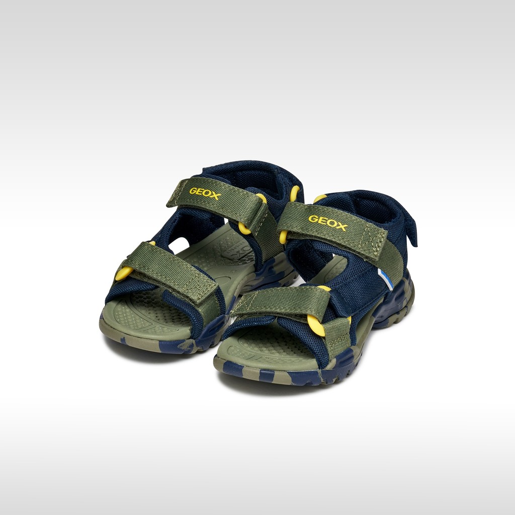 Sandali con strappo BOREALIS   JUNIOR Blu navy/Verde militare - image number 1 | GEOX