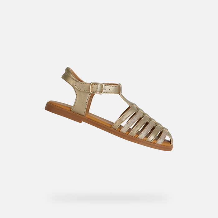 Geschlossene sandalen SANDAL KARLY MÄDCHEN Platin | GEOX