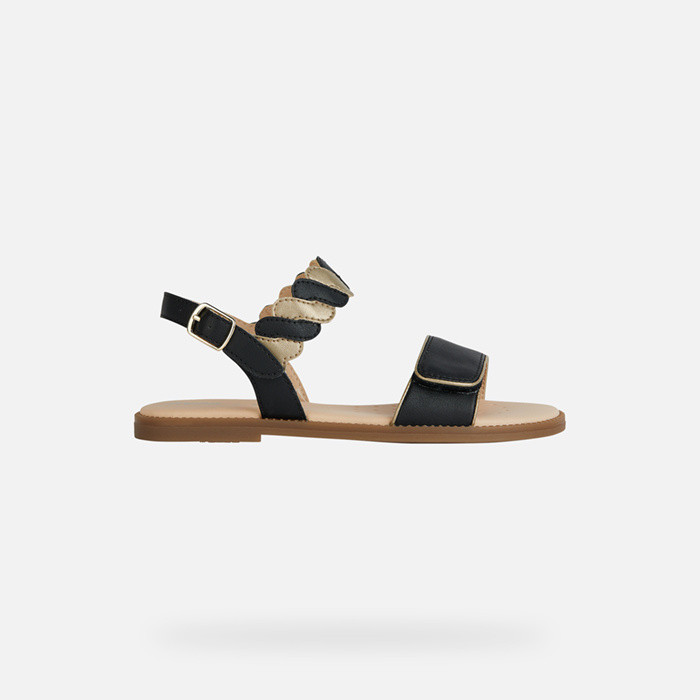 Open sandals SANDAL KARLY GIRL Black/Platinum | GEOX