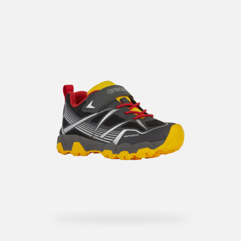 waterproof trainers MAGNETAR ABX BOY Dark Grey/Yellow - image number 2 | GEOX