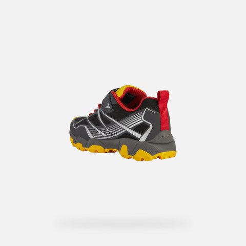 waterproof trainers MAGNETAR ABX BOY Dark Grey/Yellow - image number 3 | GEOX