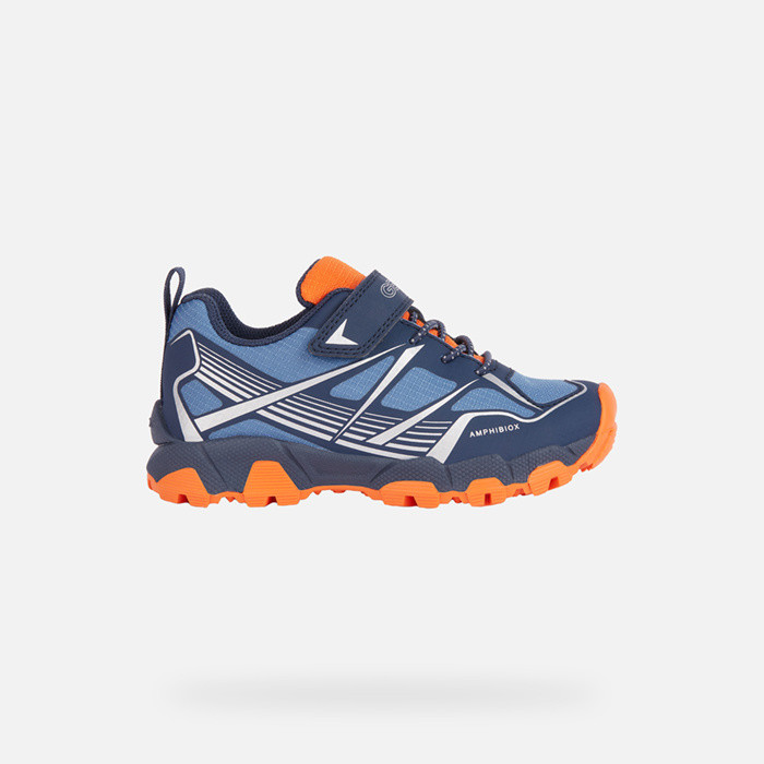 Sneakers impermeabili MAGNETAR ABX JUNIOR Blu navy/Arancione | GEOX