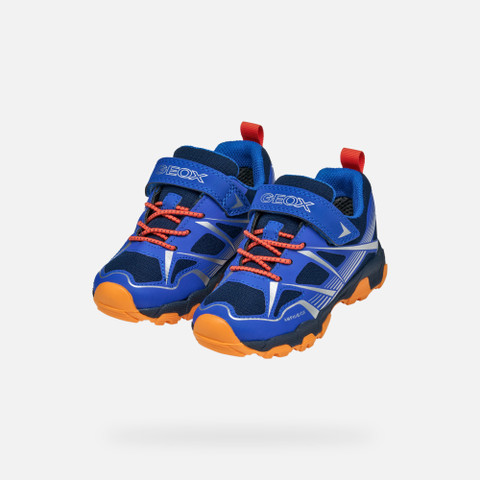 Waterproof trainers MAGNETAR ABX BOY Royal/Orange - image number 7 | GEOX