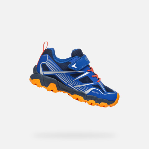 Waterproof trainers MAGNETAR ABX BOY Royal/Orange - image number 0 | GEOX