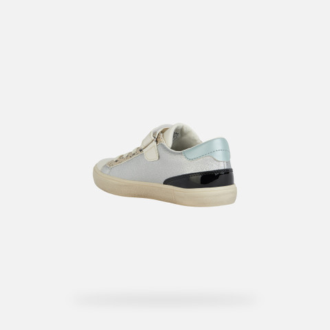 Low Top Sneakers GISLI GIRL Silver/Light ivory - image number 3 | GEOX