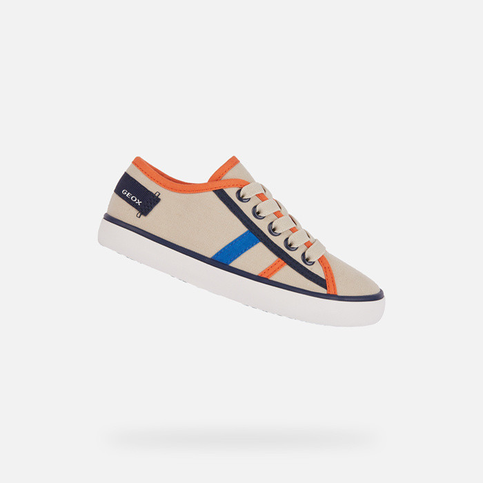 Low top sneakers GISLI JUNIOR Beige/Orange | GEOX
