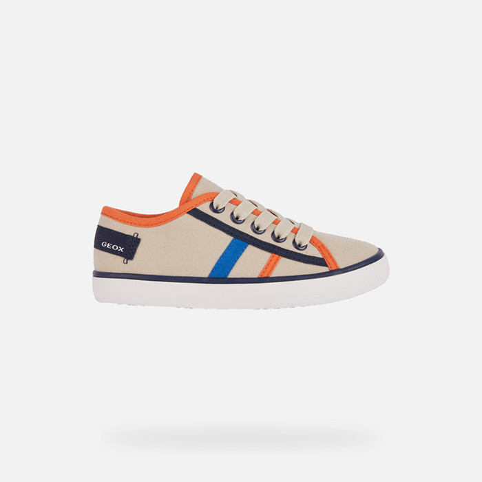 Low top sneakers GISLI JUNIOR Beige/Orange | GEOX