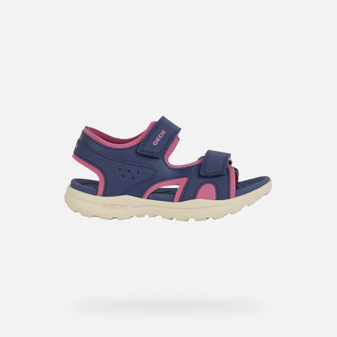 Sandals with straps VANIETT JUNIOR Navy/Fuchsia - image number 1 | GEOX