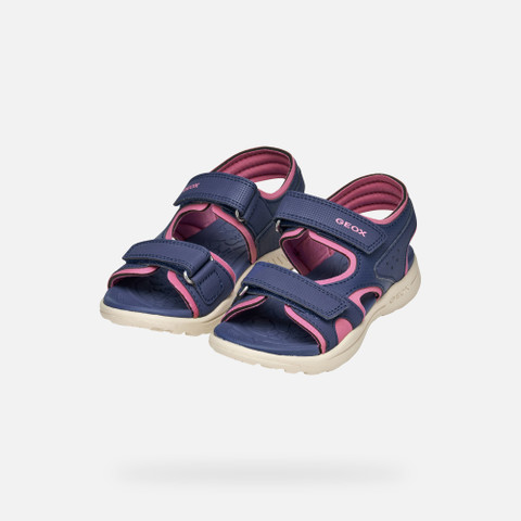 Sandals with straps VANIETT JUNIOR Navy/Fuchsia - image number 7 | GEOX
