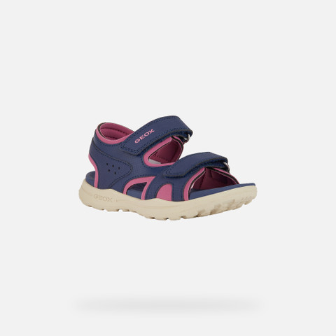 Sandals with straps VANIETT JUNIOR Navy/Fuchsia - image number 2 | GEOX