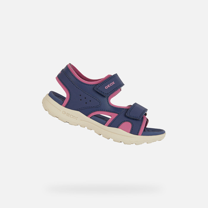 Sandals with straps VANIETT JUNIOR Navy/Fuchsia | GEOX