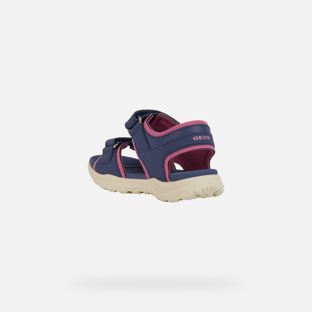 Sandals with straps VANIETT JUNIOR Navy/Fuchsia - image number 3 | GEOX