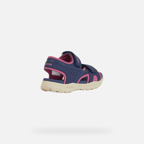 Sandals with straps VANIETT JUNIOR Navy/Fuchsia - image number 4 | GEOX