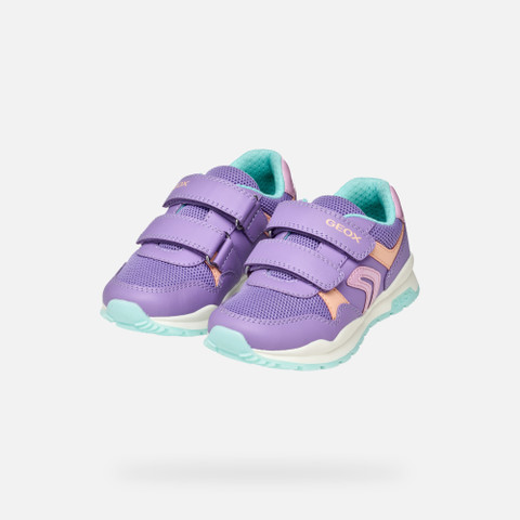 sneakers with straps PAVEL JUNIOR Lilac/Watersea - image number 7 | GEOX