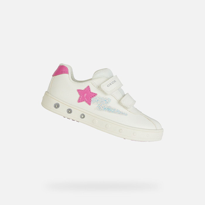 CHAUSSURES LED FILLE SKYLIN FILLE - BLANC/FUCHSIA