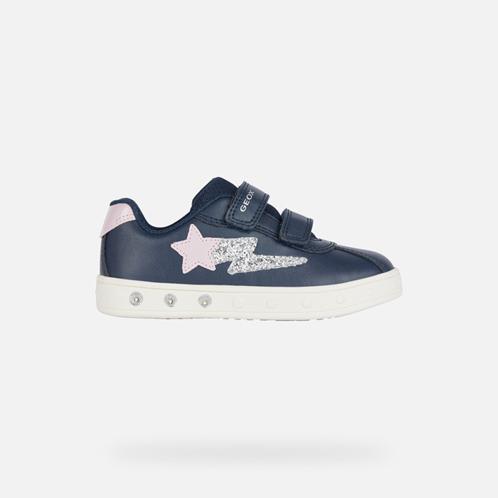 Shoes with lights SKYLIN GIRL Navy/Pink | GEOX