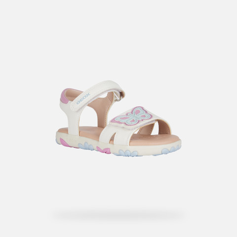 open sandals SANDAL HAITI GIRL White/Dark Pink - image number 2 | GEOX