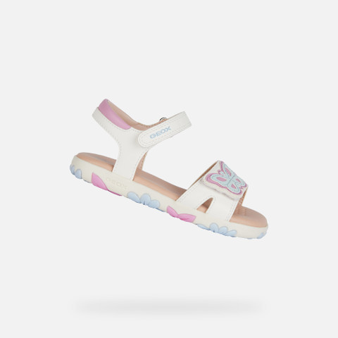 open sandals SANDAL HAITI GIRL White/Dark Pink - image number 0 | GEOX