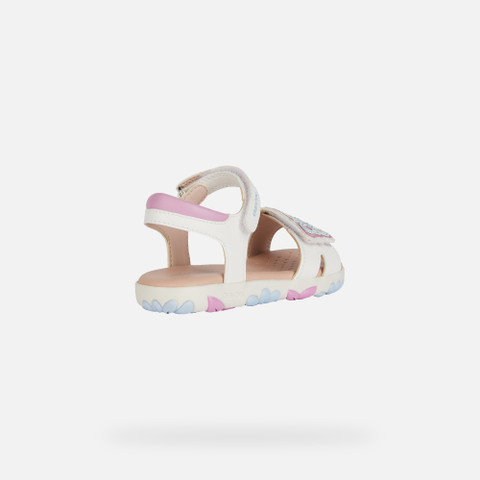 open sandals SANDAL HAITI GIRL White/Dark Pink - image number 4 | GEOX