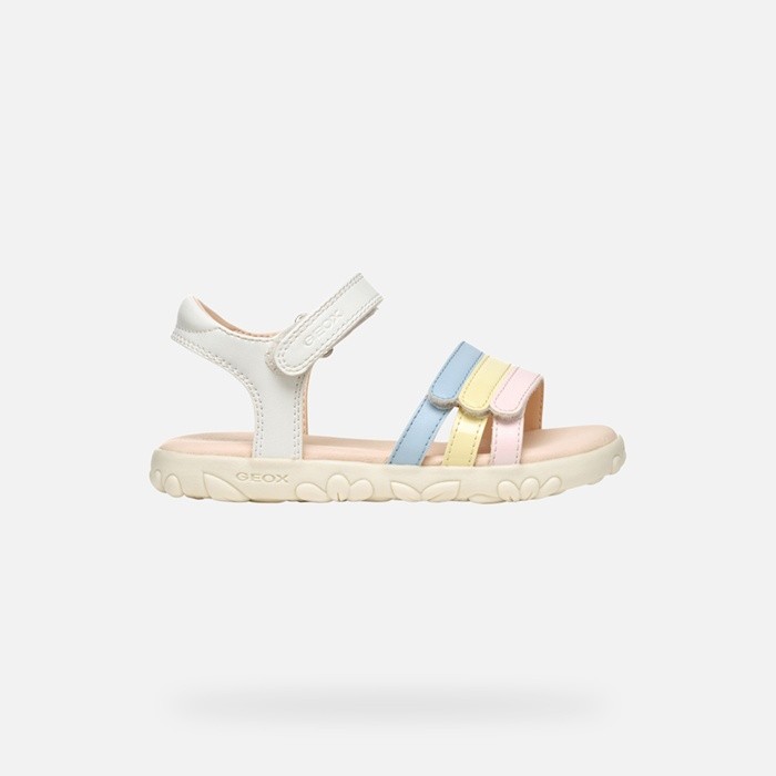 Sandals with straps SANDAL HAITI GIRL White/Multicolor | GEOX