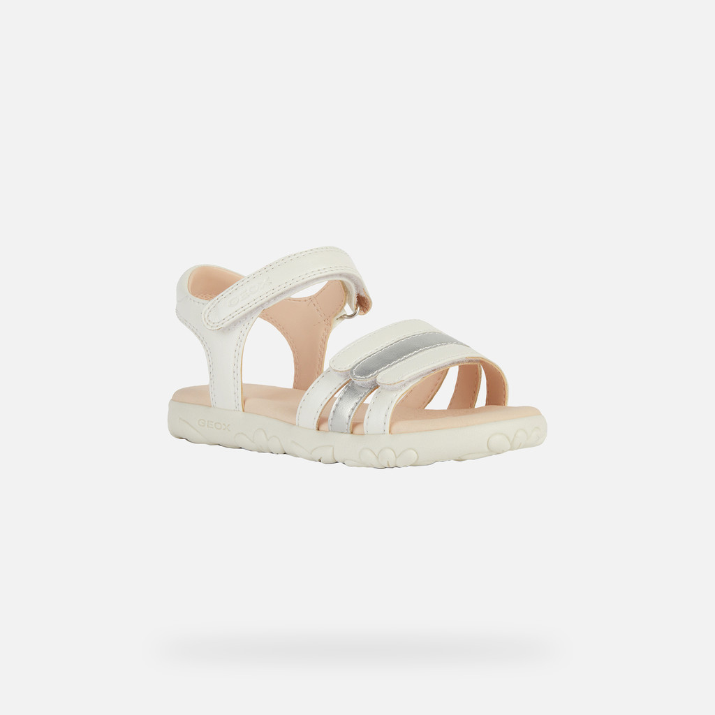 Geox® HAITI: Junior Girl's white Open Sandals | Geox®