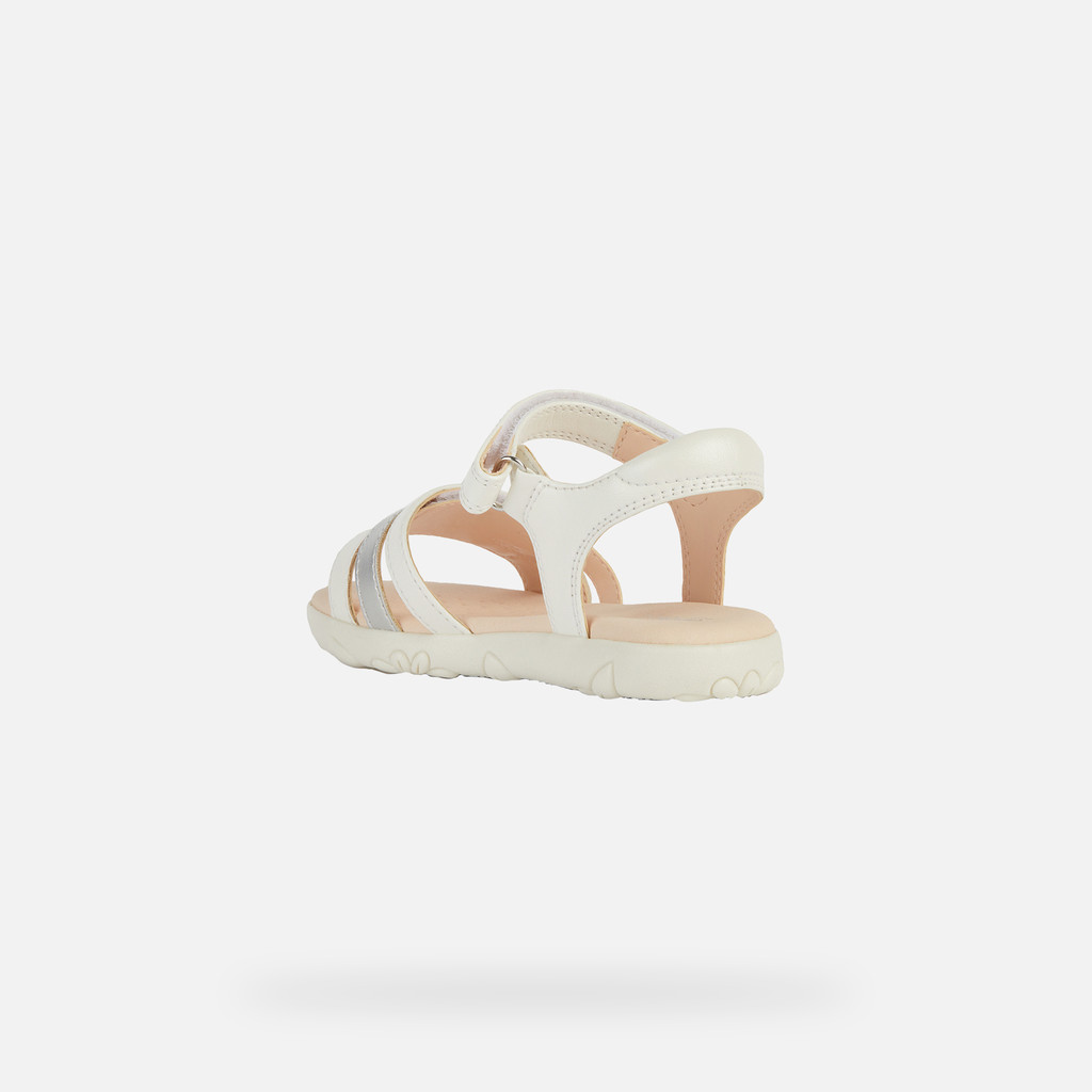 Geox® HAITI: Junior Girl's white Open Sandals | Geox®