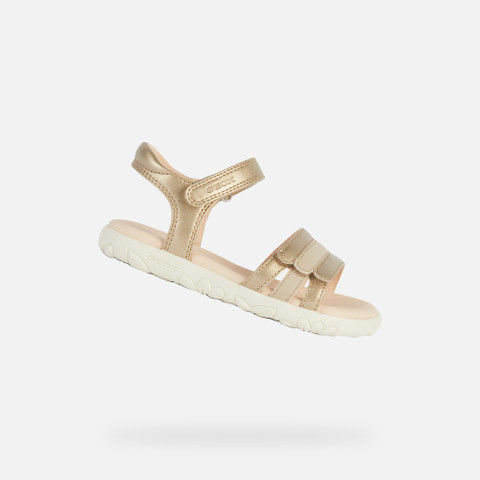 Open sandals SANDAL HAITI GIRL Platinum - image number 0 | GEOX