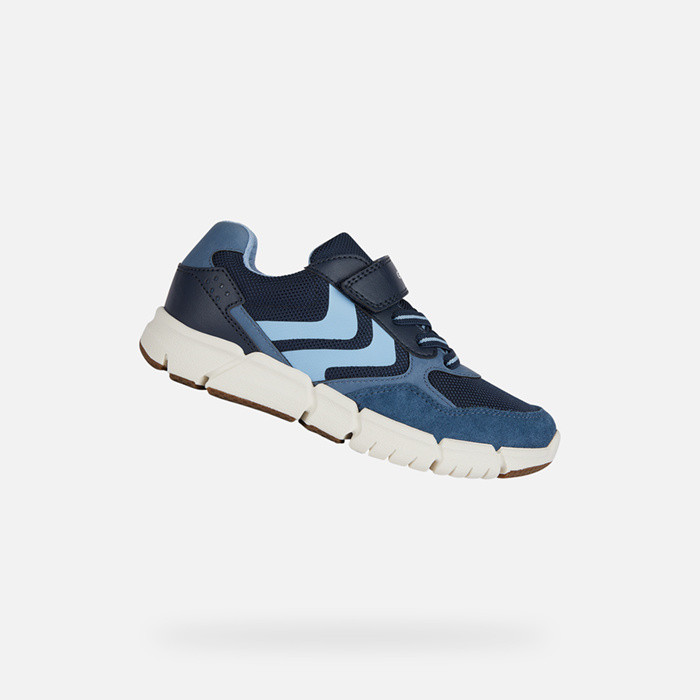 Sapatos de velcro FLEXYPER MENINO Azul marinho/Azul claro | GEOX
