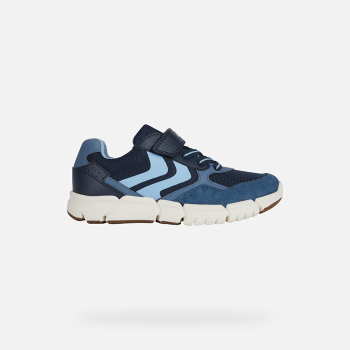 Sapatos de velcro FLEXYPER MENINO Azul marinho/Azul claro | GEOX