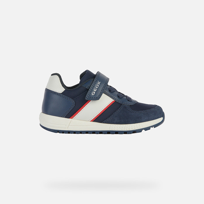 Sapatos de velcro ALBEN MENINO Azul marinho/Vermelho | GEOX