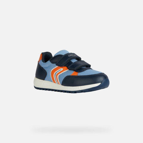 velcro shoes ALBEN BOY Light blue/Orange - image number 2 | GEOX