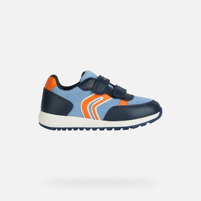 Zapatos con velcro ALBEN NIÑO Azul claro/Naranja | GEOX