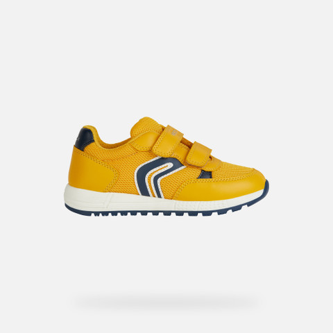 velcro shoes ALBEN BOY Ochre Yellow/Navy - image number 1 | GEOX