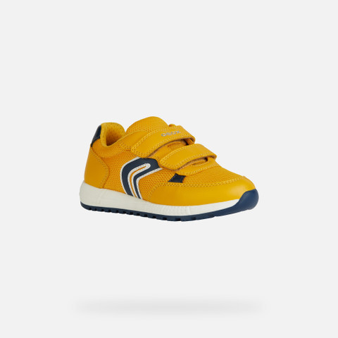 velcro shoes ALBEN BOY Ochre Yellow/Navy - image number 2 | GEOX