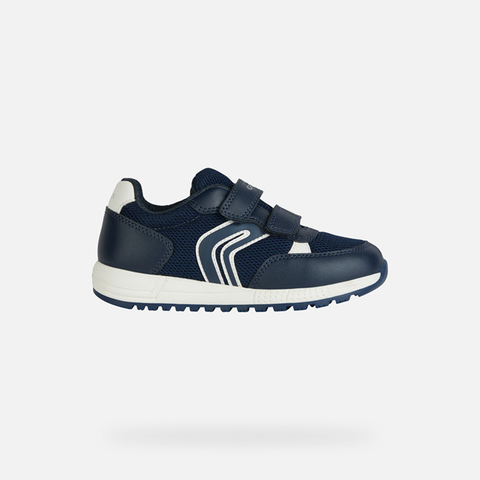 Zapatos con velcro ALBEN NIÑO Azul marino/Blanco | GEOX