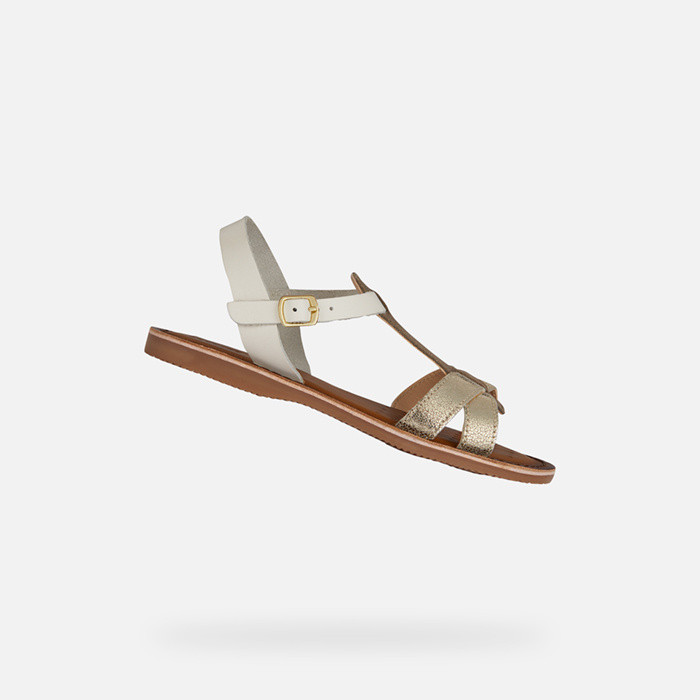 Open sandals SANDAL EOLIE GIRL Light ivory/Platinum | GEOX