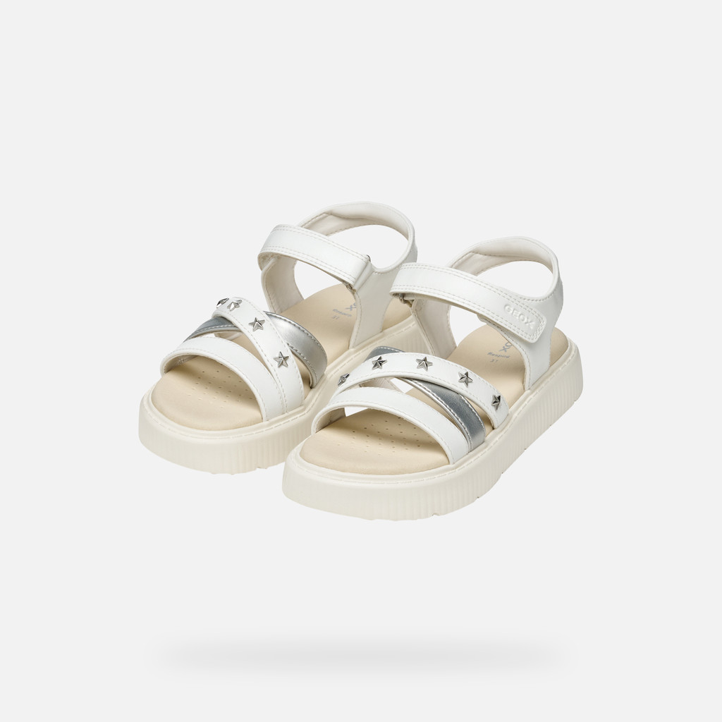 open sandals SANDAL KODETTE GIRL White/Silver - image number 7 | GEOX