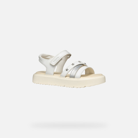 open sandals SANDAL KODETTE GIRL White/Silver - image number 2 | GEOX